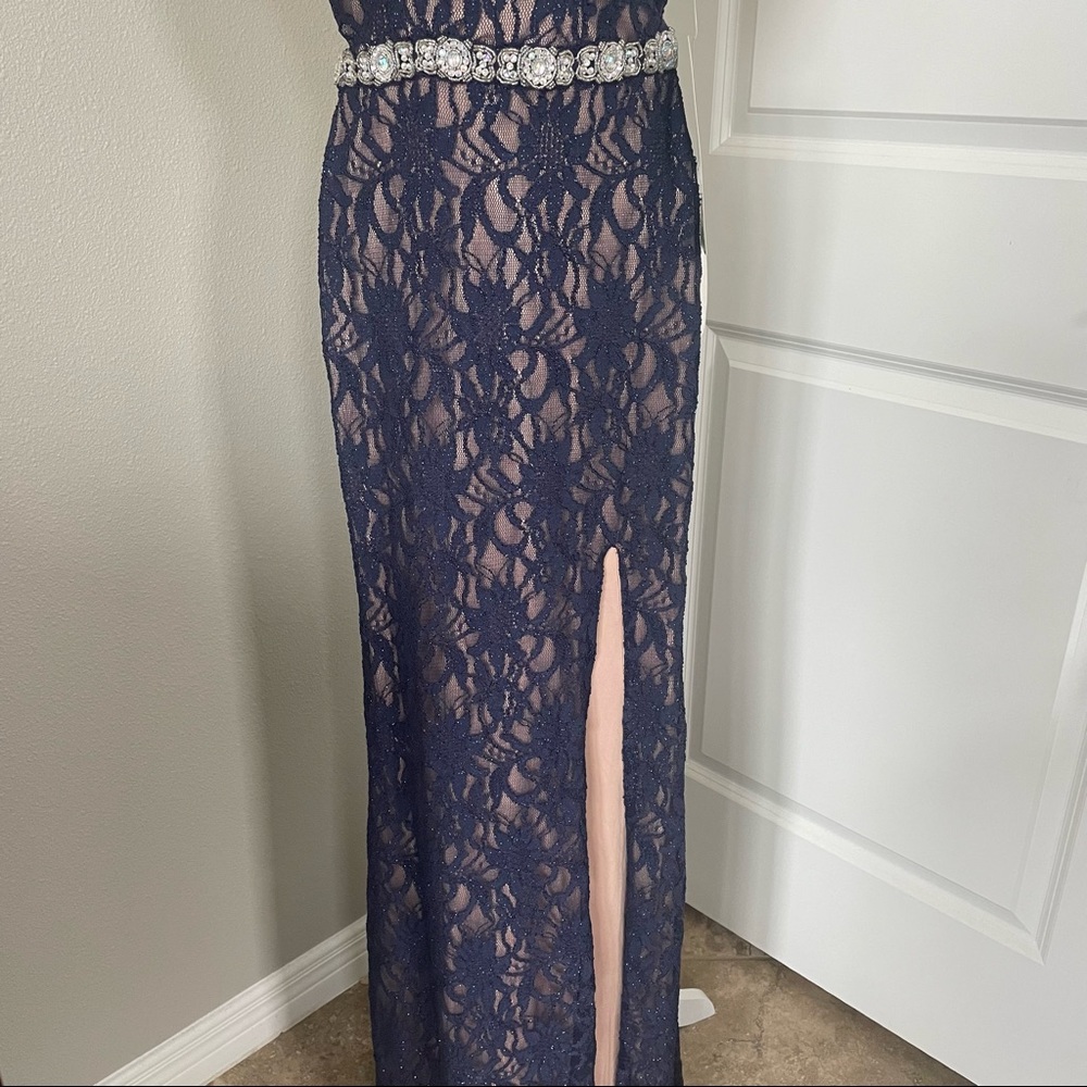 City Triangles Navy blue elegant dress new with tags size 1 - Picture 5 of 11